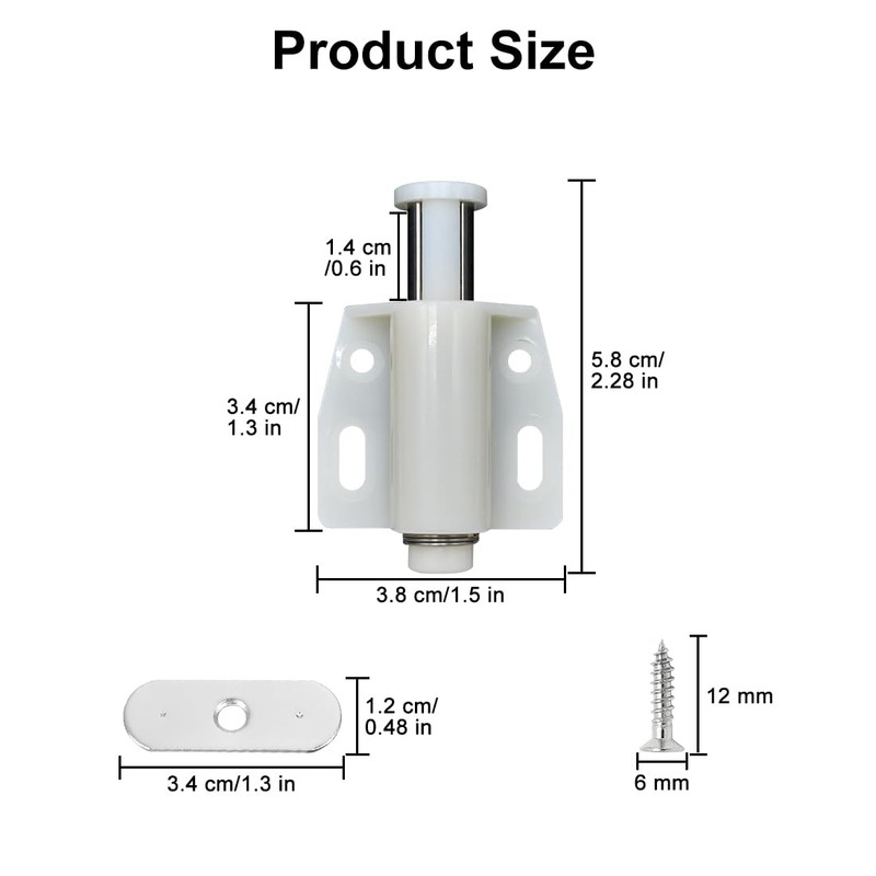 LICQIC 2 PCS Push Release Door Catch, Magnetic Door Catch