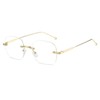 Fullwosing Glasses Myopic Metal Rimless Myopic Glasses for Myopia -1.00