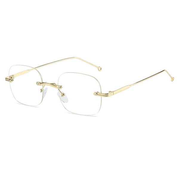 Fullwosing Glasses Myopic Metal Rimless Myopic Glasses for Myopia -1.00