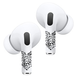 RockMax for AirPod Pro Skin, Black Decal Stickers for Ear Buds, Heart Wrap Art for AirPods Pro 2nd Generation, Durable, Easy to Apply, Suitable for Women and Men