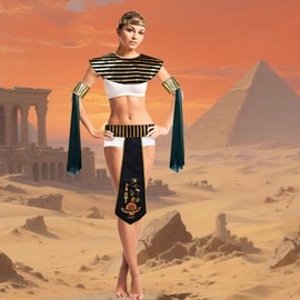 XIAOLIBETTER Egyptian Costume Props for Women Egypt Cleopatra‌ Costumes accessories Set Egypt Queen Cosplay Outfit (Medium)