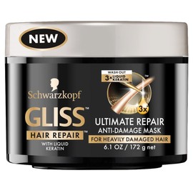 Gliss Mask Ultimate Repair Anti-Damage 6.1 Ounce Jar (180ml) (2 Pack)