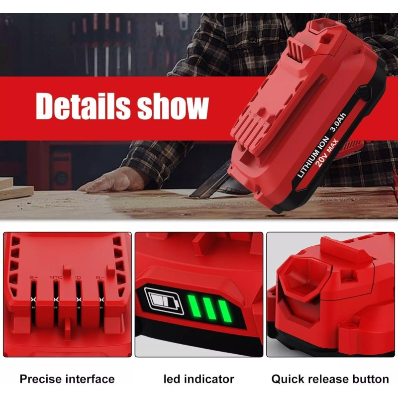 For Craftsman 2PACK 20Volt For Craftsman V20 2.0Ah Li-ion Battery