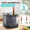 Eagle Electric Pencil Sharpener, Dual Holes, Battery Powered for School/Office/Art,