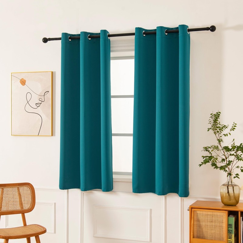 Pickluc Grommet Blackout Curtains 54 Inches Long 2 Panels, Light