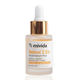 Retinol Serum 2.5% | Anti-Aging Face Serum With Collagen, Vit C, E & Hyaluronic Acid | Targets Wrinkles, Fine Lines, Even-Toned Youthful-Looking Skin – 1 Fl Oz