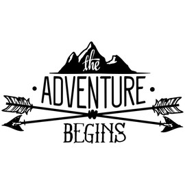 Samunshi® Adventure Begins Lettering Sticker Car Sticker Windscreen Sticker Motorcycle Sticker 10 x 5.8 cm Black