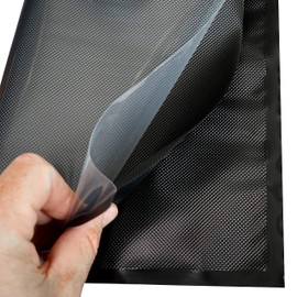 SEZONS - Diamond Bags - Vacuum Sealing Bags 5mil - 50 Pack (11x18, Black/Clear)