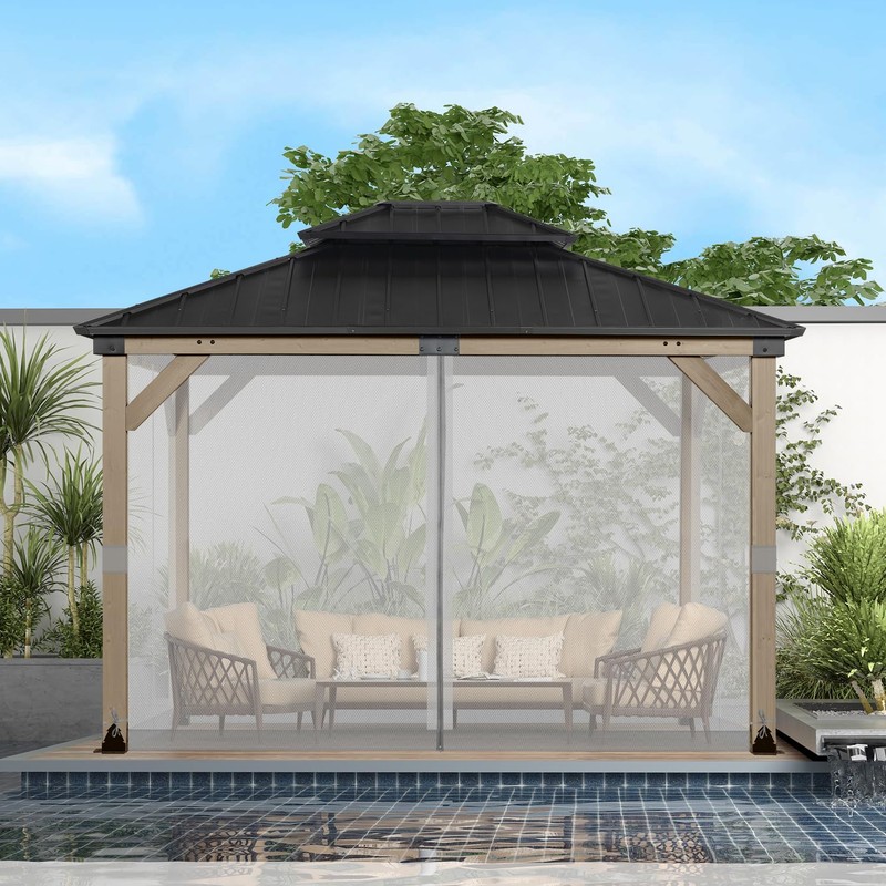 BPS 10' x 13' Gazebo Universal Mosquito Netting Screen Replacement,