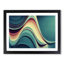 Modern Audio Soundwave Art Vol.3 Abstract H1022 Framed Print for Living Room Bedroom Home Office Décor, Wall Art Picture Ready to Hang, Black A4 Frame (34 x 25 cm)