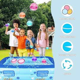 16-Pack Reusable Water Balloons for Kids and Adults With Storage Bag - Perfect for Outdoor Activities, Pool, Beach, and Bath Toys - Easily Self-Sealing Water Bombs for Summer Games (16 Packs)