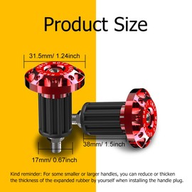 Zufoty 2PCS Universal Motorcycle Bar End Plug, Aluminum Alloy Handlebar Grip End Caps, 7/8" 22mm Handlebar Grips Plug Replacement for Kawasaki, Suzuki, Yamaha, Ducati Motorbike Dirt Bike Scooters