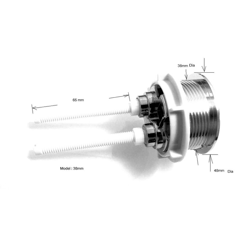 38mm Standard Chrome Plated Silver Flush Toilet WC Tank Push