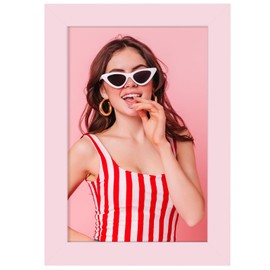 TWING 4x6 Picture Frame,Light Pink Photo Frame Display Picture 3.5x5 with Mat or 4x6 Without Mat,Colored Photo Collage Frame for Wall Mounting or Table Display,Ideal Gift to Family and Friends,1 Pack