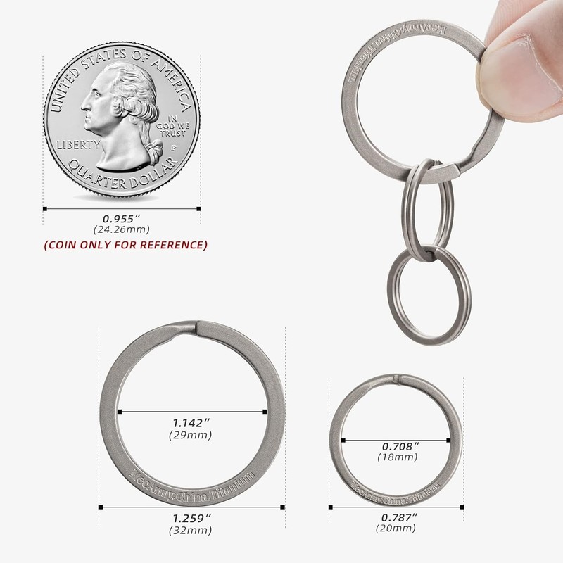 MecArmy Keychain, Titanium Carabiner EDC Key Ring Clip, Anti-Lost Quick