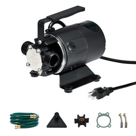 115V Water Transfer Pump 330GPH Self-Priming Pump, Portable Electric Utility Sump Pump with Suction Hose Attachment