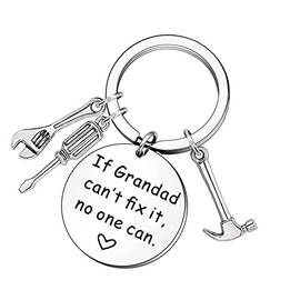 JETTOP Grandad Gifts Keyring-Grandad Gifts from Grandchildren Grandad Fathers Day Birthday Christmas Gifts If Grandad Can't Fix it No One Can