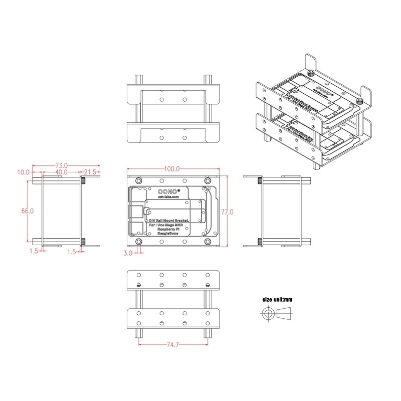 Semi-Enclosed Enclosure Kit for Raspberry Pi BeagleBone Arduino UNO Mega
