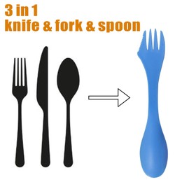 18 Pack Sporks - Spoon, Durable & BPA Free Tritan Sporks, Spoon Fork & Knife Combo Utensils with Portable Strong Waterproof Bag and Stainless Multifunctional Bottle Opener for Camping Outdoor, 6 Color