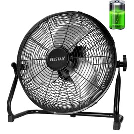 BEESTAR Rechargeable Floor Fan, 12-Speed Battery Operated, 15600mAh, 48-Hour Runtime, 360° Tilt, Metal Blade (16 INCH)