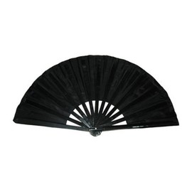 ZooBoo Chinese Taichi Kungfu Fan Bamboo Martial Arts Sports Fighting Hand Fan 13inch (Pure Black)