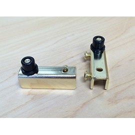 Glass Door Pivot Hinge with Metal Screws in Polished Brass - 2 Pack