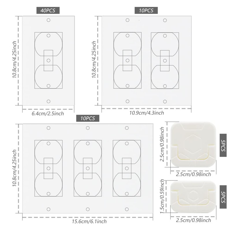 Wall Electric Outlets Insulation Gaskets - 60pcs Set Energy Efficiency