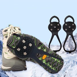 Non-Slip Shoe Spikes, Crampons Shoe Spikes, Shoe Spikes, Shoe Claws, Ice Cleats, Spikes Size 35-43, Crampons with 5 Teeth for Outdoor Shoes, Snow, Winter Outdoor Sports, Trekking