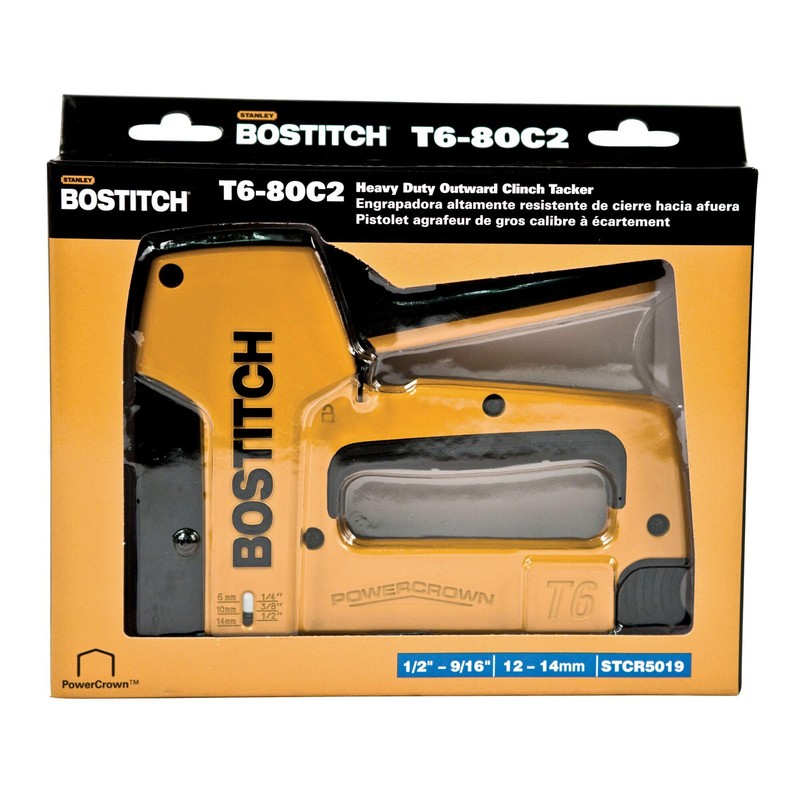 BOSTITCH Stapler, Outward Clinch, Stapling Tacker 14MM Max (T6-8OC2)