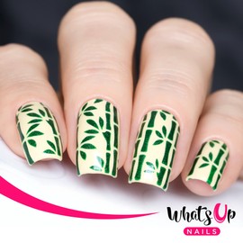 Whats Up Nails - Bamboo Vinyl Stencils for Nail Art Design (2 Sheets, 24 Stencils Total)