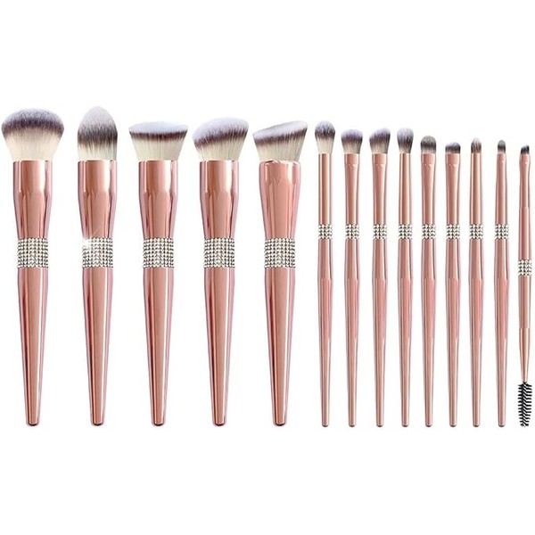 Makeup Brushes Premium, Diamond Encrusted Makeup Brushes Set Cosmetics Blending