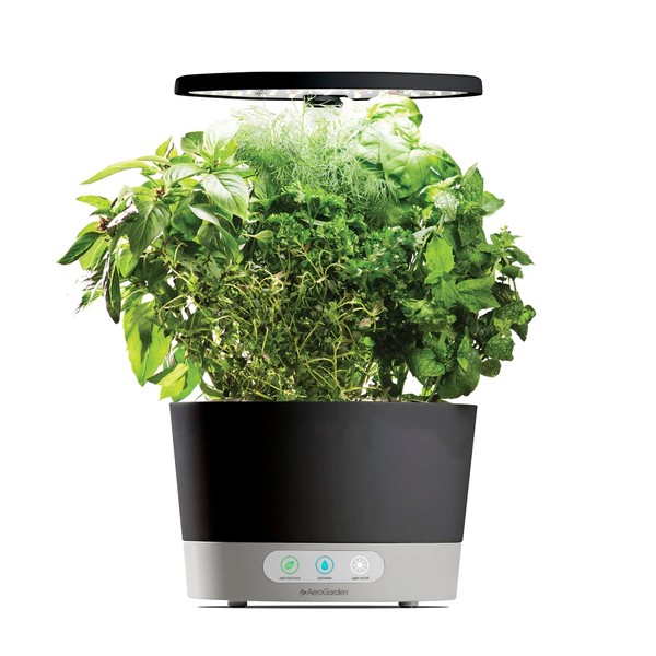 AeroGarden Harvest 360 Indoor Garden Hydroponic System with LED Grow Light and Herb Kit, Holds Up to 6 Pods, Black