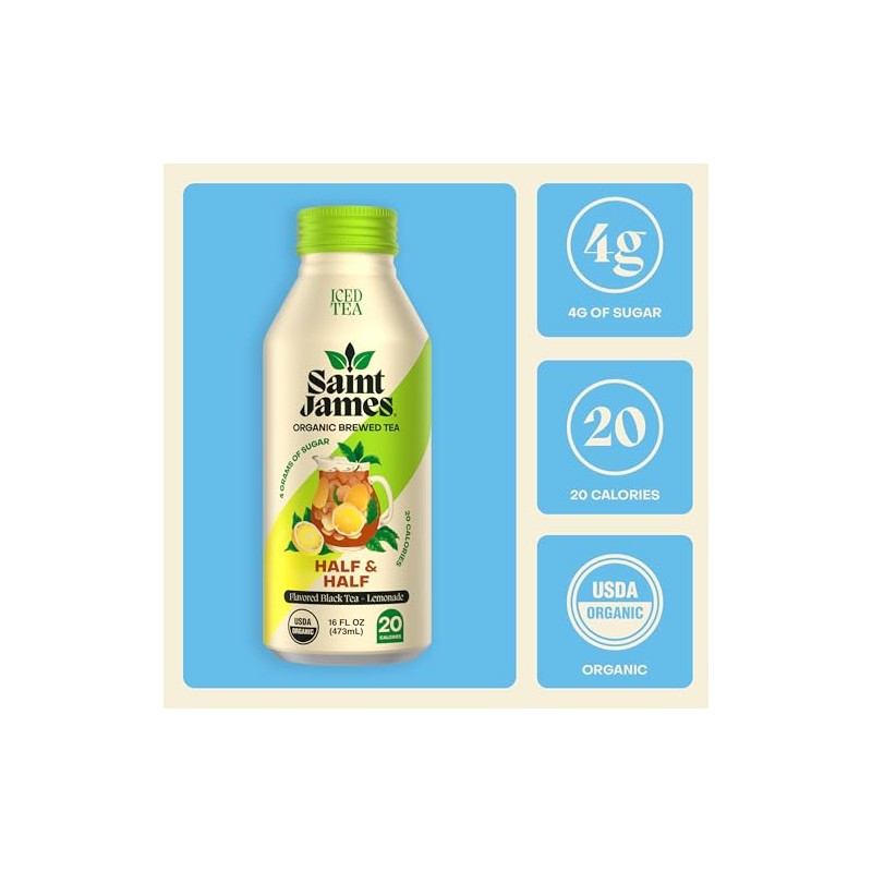 Saint James Iced Tea - Organic Black Tea & Lemonade
