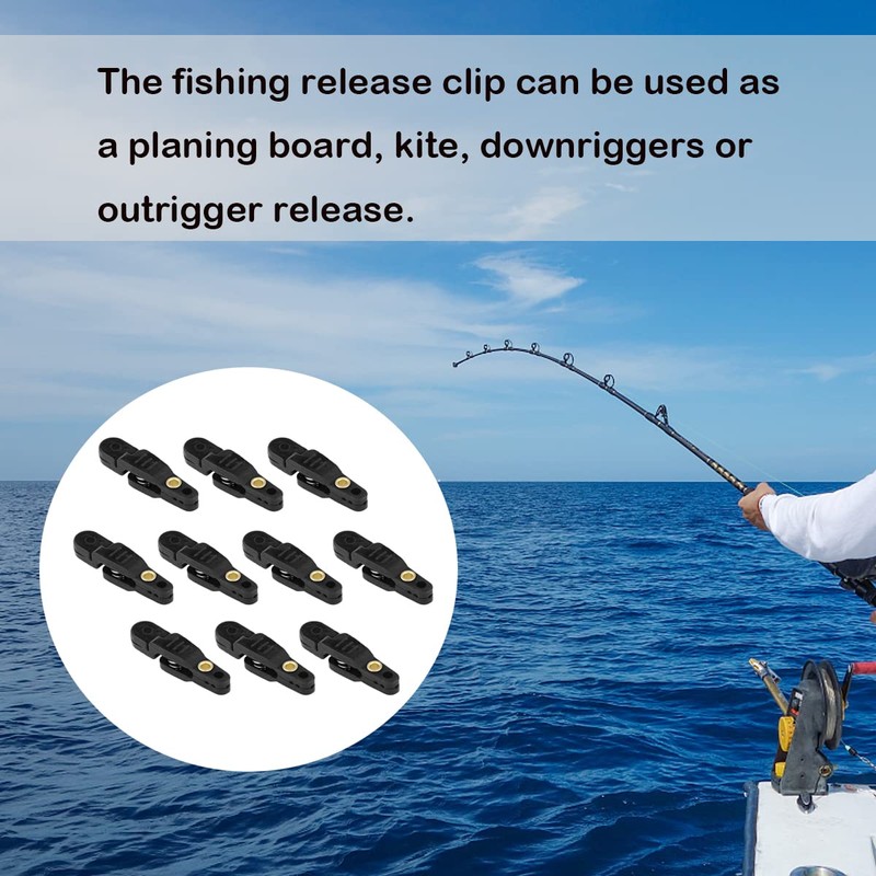 SAUYRASY 10Pcs Black Heavy Tension Snap Release Clips for Kites