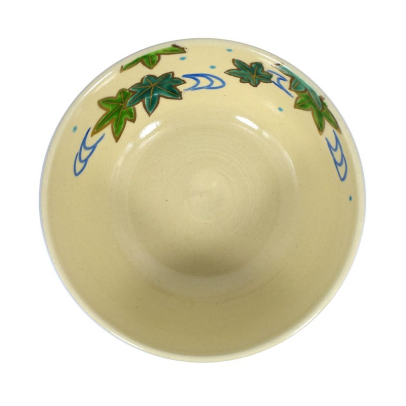 Tea utensils, Flat Rice Bowl, Color Picture, Blue Maple Running