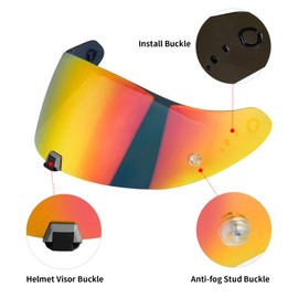 MXJ Gear T520 Helmet Visor for ST1400 R1 - T520 ST1400 R1 Face Shield Helmet Visor Accessories (Chrome Red)