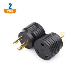 Cable Matters 2-Pack 3 Prong Twist Lock to 30 Amp RV Adapter, 30 AMP RV Plug (NEMA L5-30P to TT-30R)