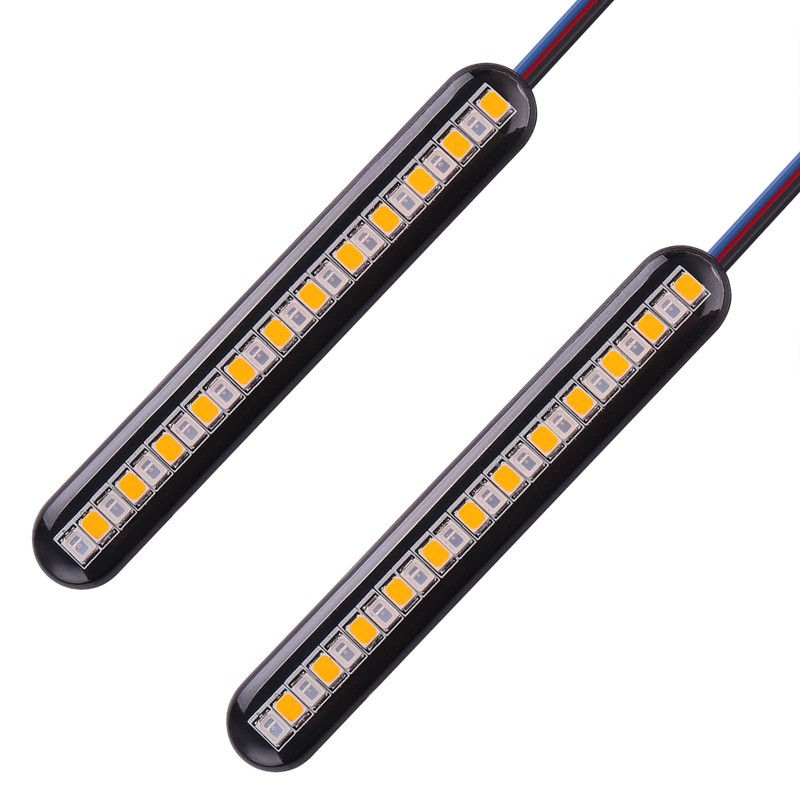 Kinstecks 2PCS Motorcycle Indicators Flowing Turn Signal Lights Driving Light