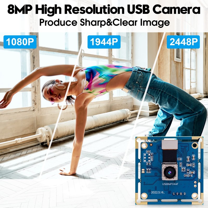 ELP 4K USB Camera, Autofocus, Wide Angle, Small, 8 Megapixel,