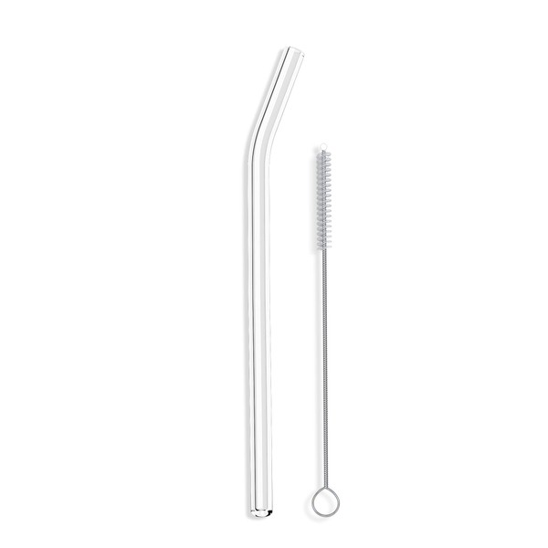 Hummingbird Glass Straws Clear Bent 9 by 12mm Extra Wide