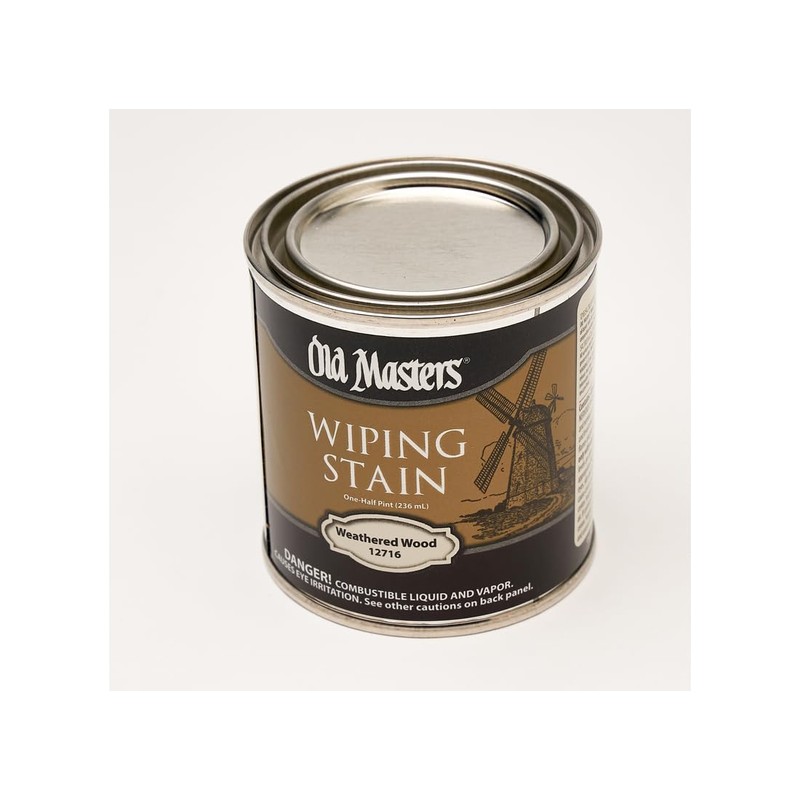 Old Masters 12716 Semi-Transparent Oil-Based Wiping Stain, 0.5 Pint, Weathered