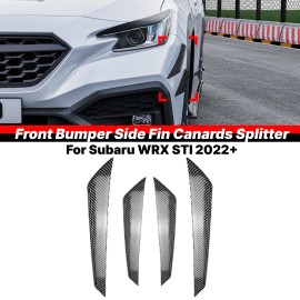 dreamrefit Front Bumper Side Blade Canard Splitter Carbon Style For Subaru WRX STI 2022-25