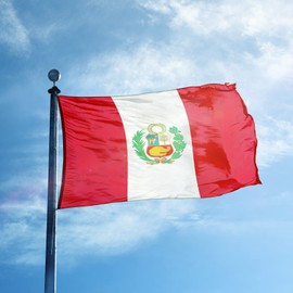 DELAYNOMORE77 Peru National Flag Polyester Fiber 3x5 Feet Bright Colors And Anti-ultraviolet Fade Indoor Outdoor Banner