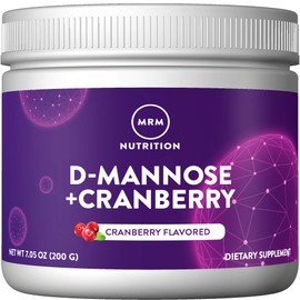 MRM Nutrition D-Mannose + Cranberry | Cranberry Flavored | Urinary Tract + Bladder Health | Low-Sugar | Gluten Free + Vegan | 40 Servings