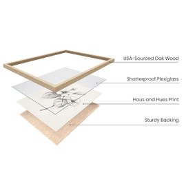 HAUS AND HUES Grey Floral Wall Art - Set of 4 Plant Posters for Wall Vintage, Botanical Prints, Black and White Flower Pictures for Room Aesthetic, Farmhouse Bathroom, Rustic Art (Beige Frame, 8x10)