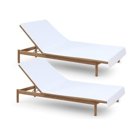 COTTON CRAFT Pool Lounge Chair Cover - 2 Pack 100% Cotton Soft Ringspun Terry Towel - Chaise Patio Picnic Spa Sun Lounger Beach Lounge Chair Cover - Oversized 32 in W x 82 in L x 7 in Pocket – White