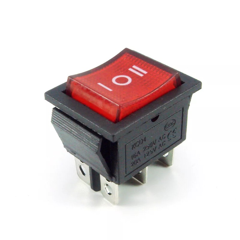 Unbranded/Generic 2 Red Rocker Switch LED Backlight ON/OFF/ON 3-Position DPDT
