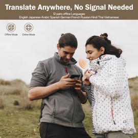 MOSSTALK Portable Translator, AI-Powered Real-Time Translation, Supports 140+ Languages, Simultaneous Translation, 1v1 Communication, Perfect for Travel & Business