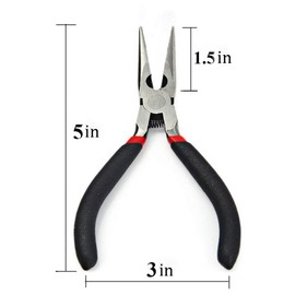 5 inch Needle Nose Pliers For Jewelry Making,Long Nose Craft Pliers with Side Cutters,Mini Needle Nose Pliers for Electronics, Jewelry Making, Side Cutting Pliers for Working in Tight Areas
