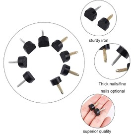 [JUTOSU] 30 Pairs/60 Pcs U Shape Shoe Sole Repair Kit Top Lift Shoe Heel Repair Nails Shoe Tips Repair Kit Anti-Slip High Heel Tips for Women Heel Shoe Shop Repair Replacement Nail Diameter 3.0mm Black (9x9mm, 10mm, 9x10mm, 10x11mm, 10.5x12.5mm)